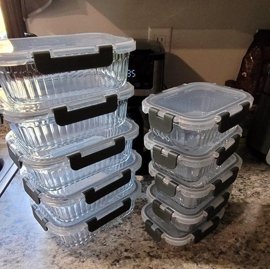 10 Packs Glass Meal Prep Containers with Lids, Glass Food Storage Containers