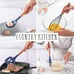 NEW Kitchen Non Stick Silicone Utensil Set with Rounded Wood Handles