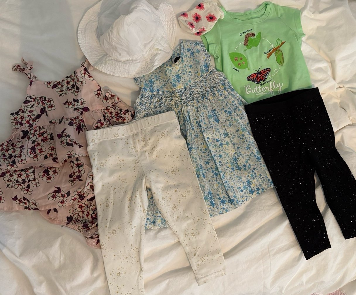 NWOT/EUC Baby Girl Clothes 7 pc. Bundle SZ 9-12 mos cat & Jack, Tucker + Tate