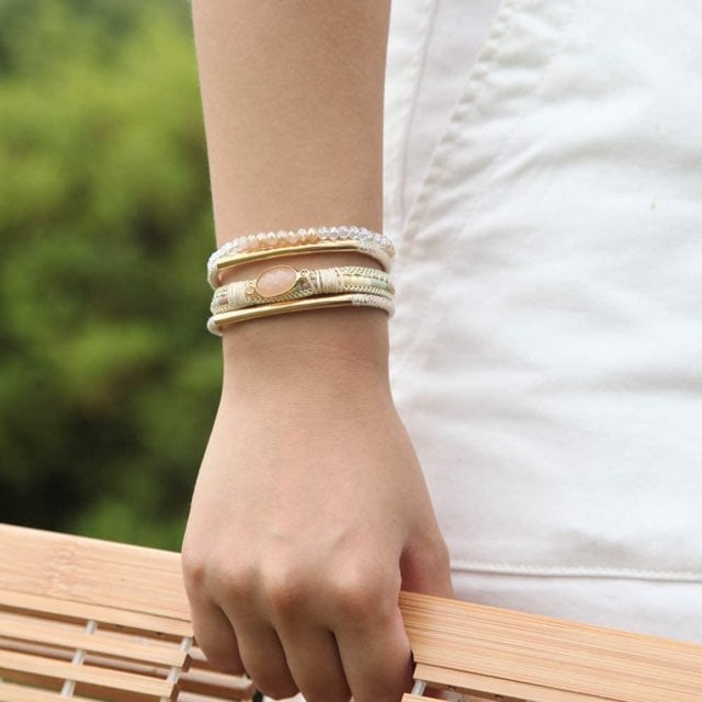 Boho style crystal bracelet women