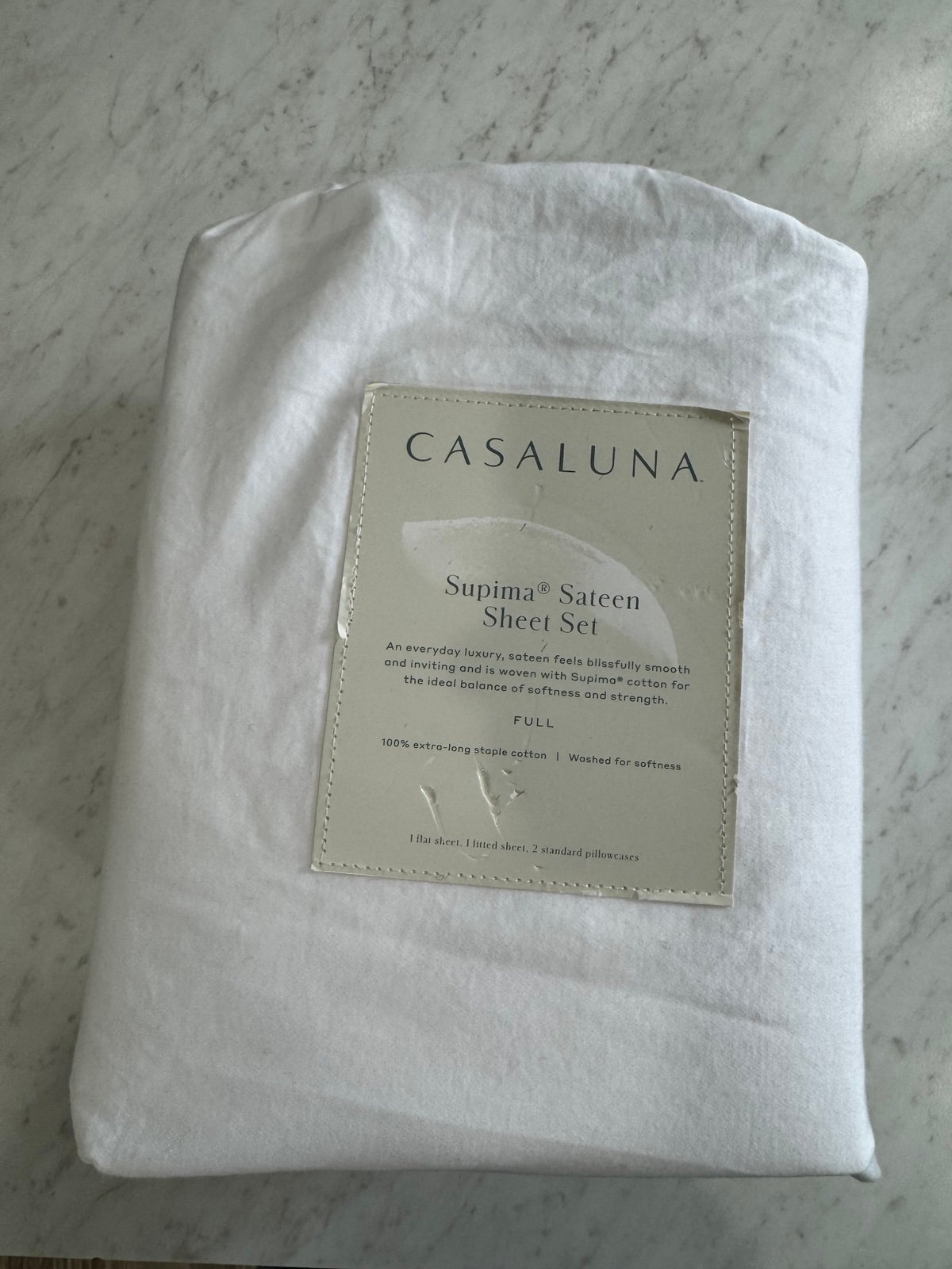 NEW - Casaluna Supima Sateen Sheet Set - Full