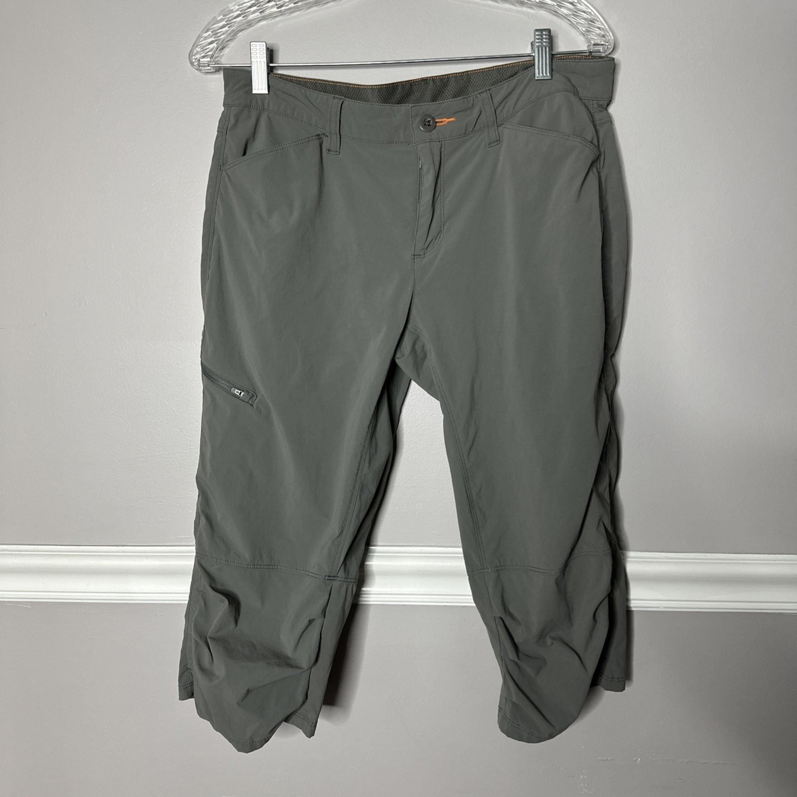 Orvis Jackson Quick Dry Sz 8 Capris Outdoor Camp Hiking Green Khaki Pockets