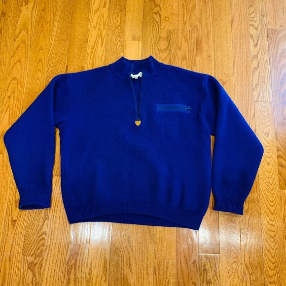 Patagonia Mens VTG 100% Wool Heavy Knit Baggy 90's Ski Winter Sweater 1/4 Zip XL