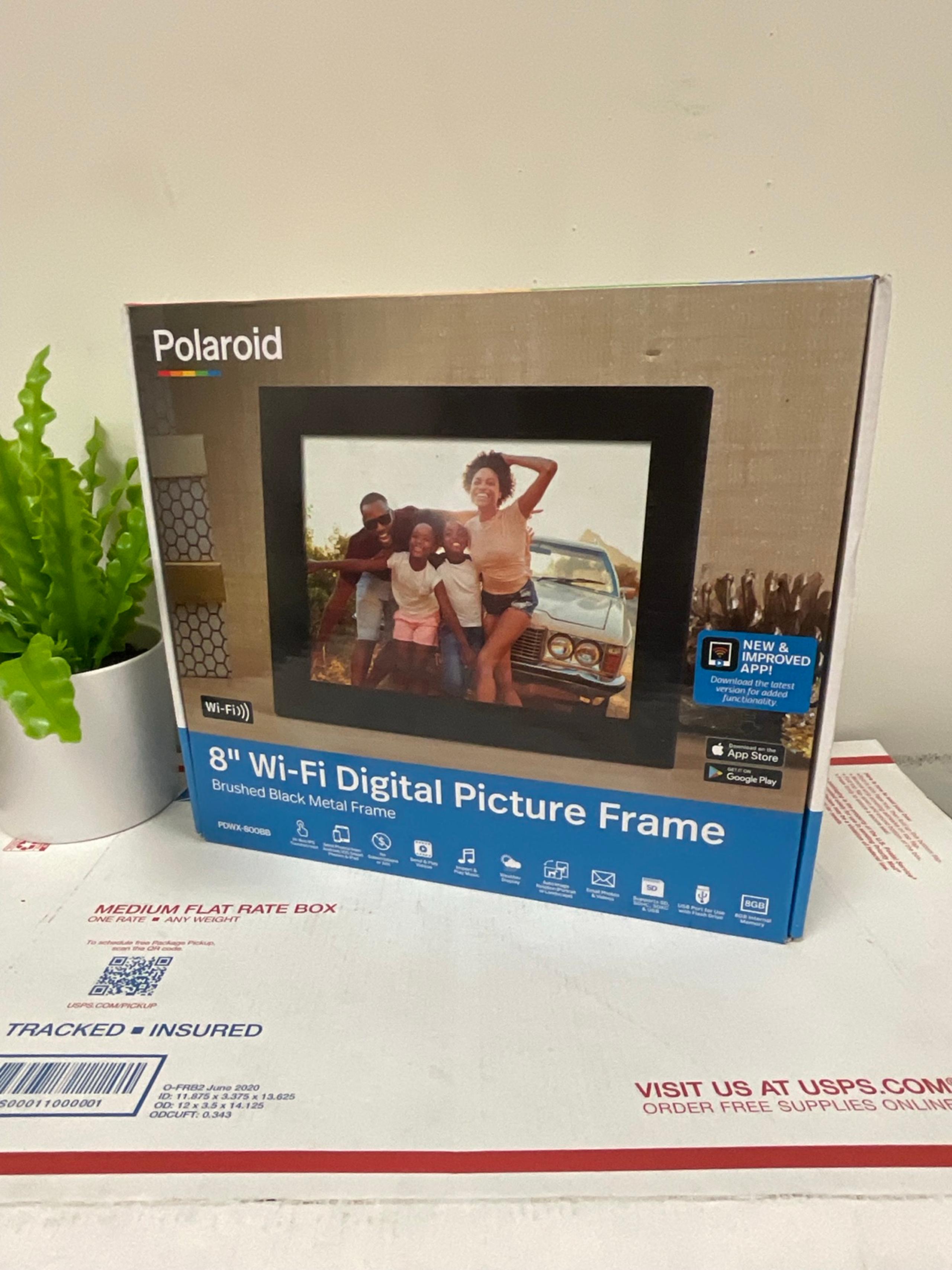 8" Wi-Fi Digital Photo Frame Metal Black - Polaroid