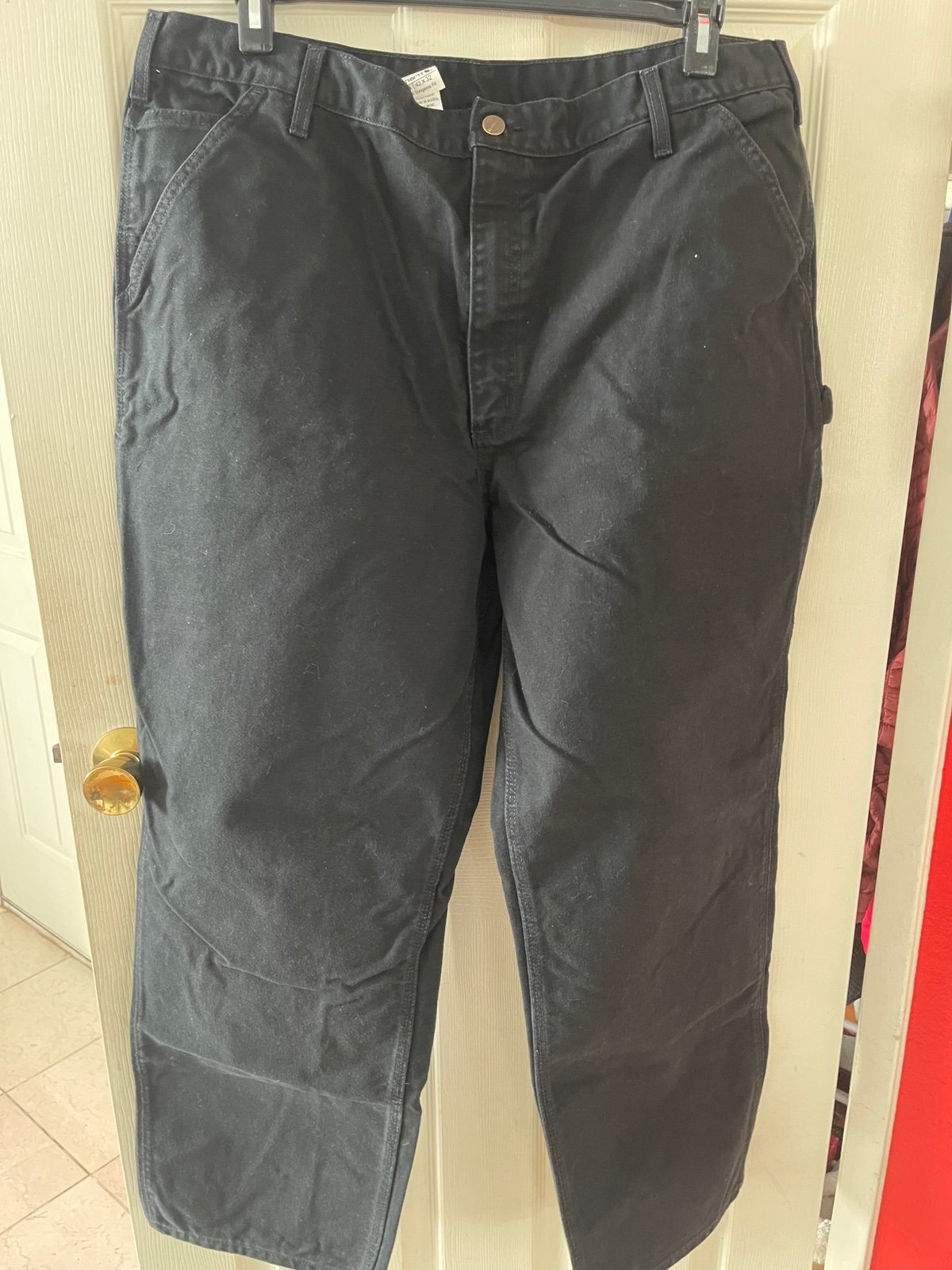 Carhartt duck canvas dungaree fit pants men’s size 42x32 black B11 BLK
