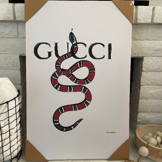 Fairchild Paris Extra Large Canvas Fashion Wall Art GUCCI Snake