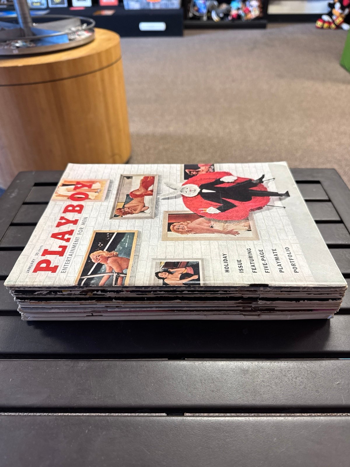 Vintage 1958 Playboy Magazine Lot 12 Issues Complete Set Jayne Mansfield FREE SH