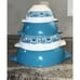 Vintage Pyrex Horizon Blue Set of 4 Cinderella Mixing/Nesting Bowls 441-444 VGC