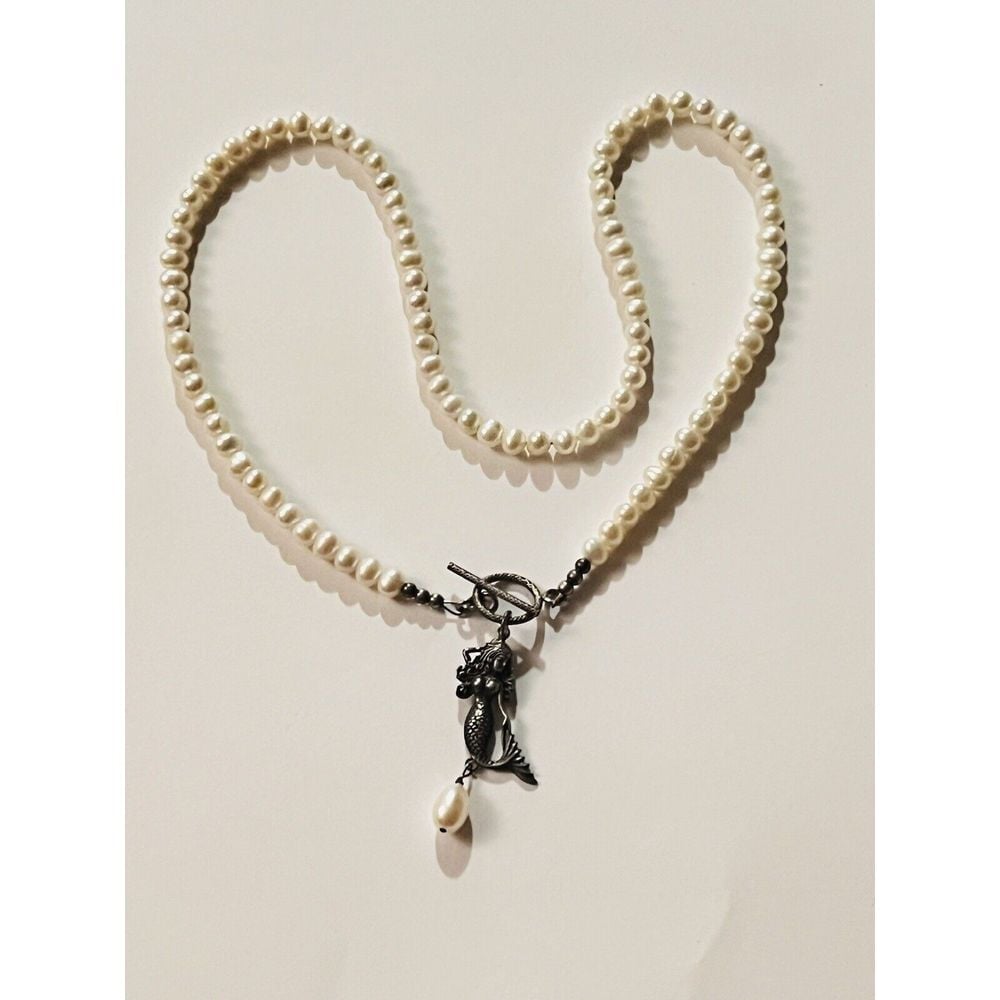 Goddess Design Studios Mermaid Necklace GDS 925 FreshWater Pearl Beaded Natural