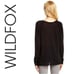 WILDFOX COUTURE GOLD CRESTED WILDFOX LOGO BLACK LONG SLEEVE LIGHTWEIGHT SHIRT XS