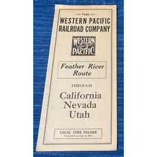 Western Pacific Railroad Timetable July 1933 Feather River Route CA NV UT 986A