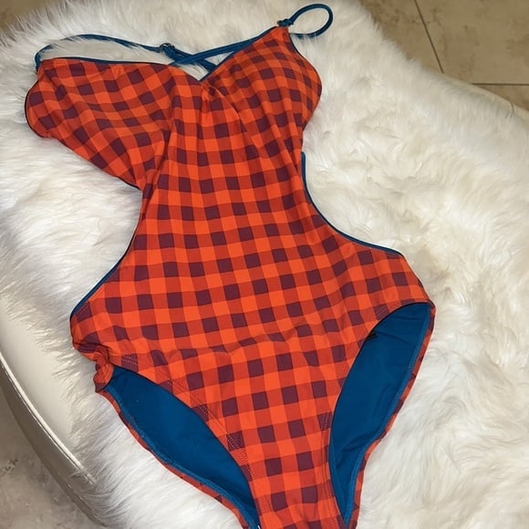 Marc By Marc Jacobs plaid swimsuit size xs