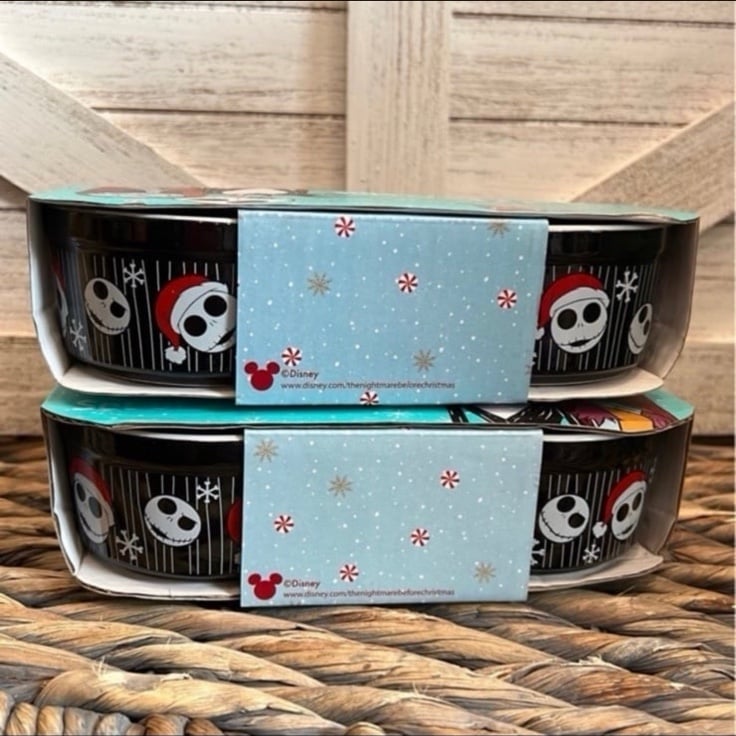 NEW Disney Nightmare Before Christmas Jack Skellington ceramic Ramekins 2 sets