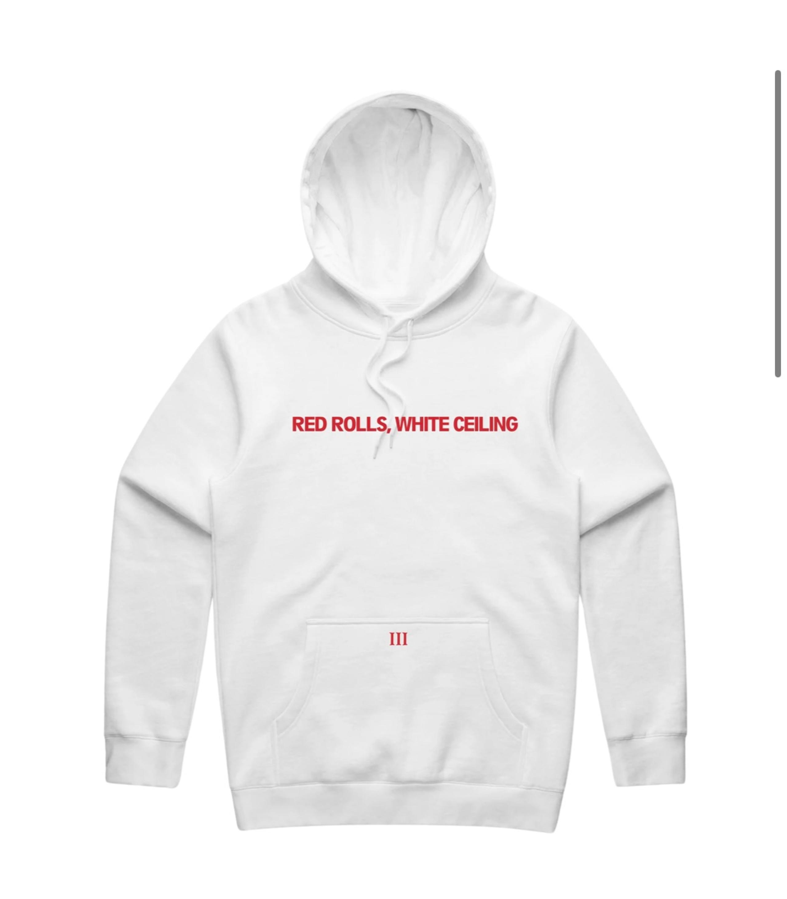 Men’s size XL The Game documentary red rolls , white ceiling hoodie merch new