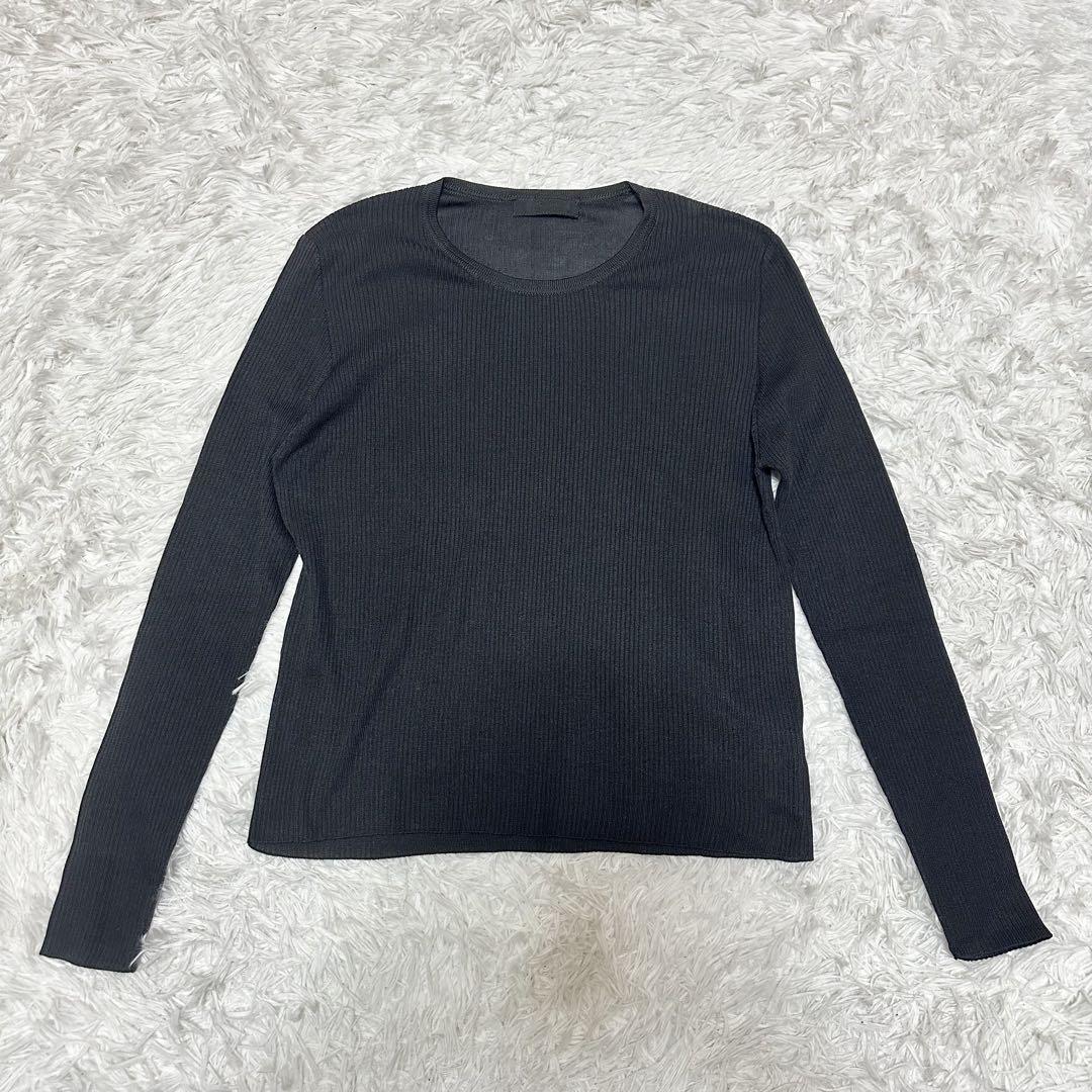 PRADA Prada 100% Silk Knit T-shirt Black 40