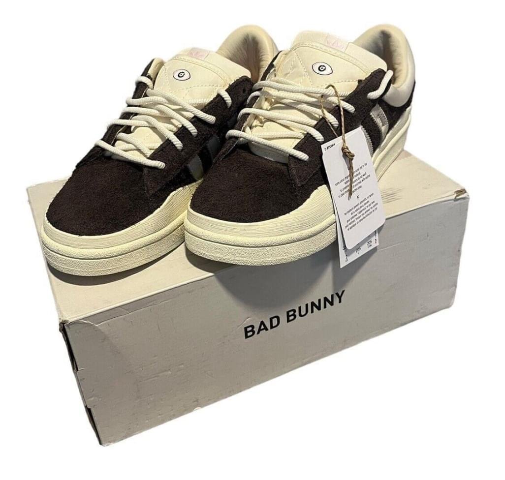 Bad Bunny Adidas Campus C Shoe Dark Brown Cream White Pink Childrens Size 1.5