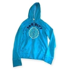 Vintage y2k rhinestones Mossimo Supply Co Blue Full Zip Hoodie Varsity