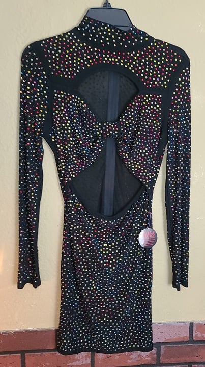 Hot Miami Styles Dazzling sequin dress size Large NWT