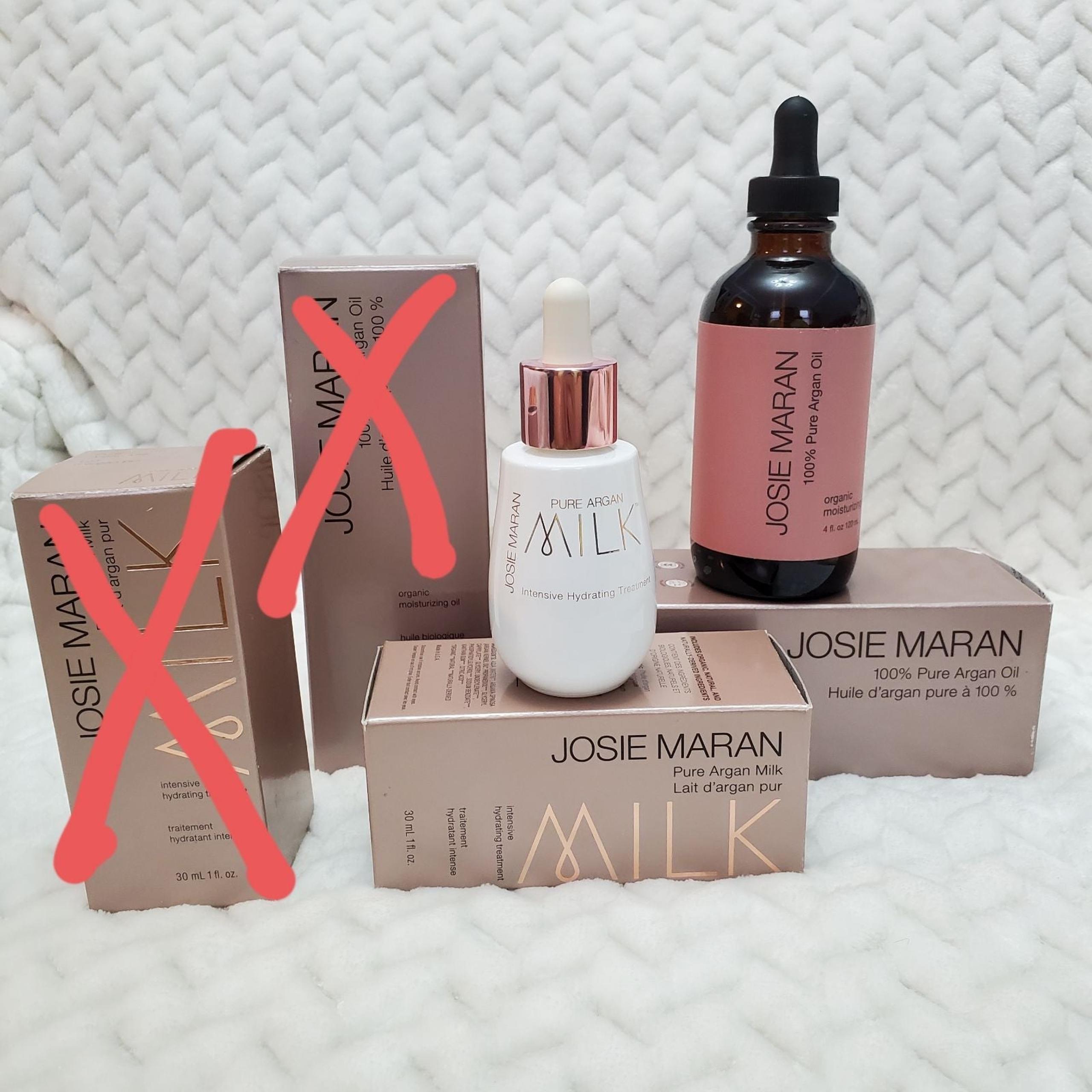 NIB Josie Maran Milk Full Size and Argan Oil Jumbo Size Set