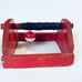 Vintage Ice Fishing Red Wood Box Reel Set Up