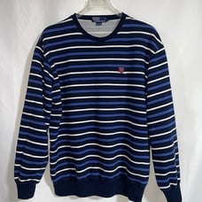 Vintage Polo Sport Ralph Lauren Sweater Mens Blue White Striped Size L