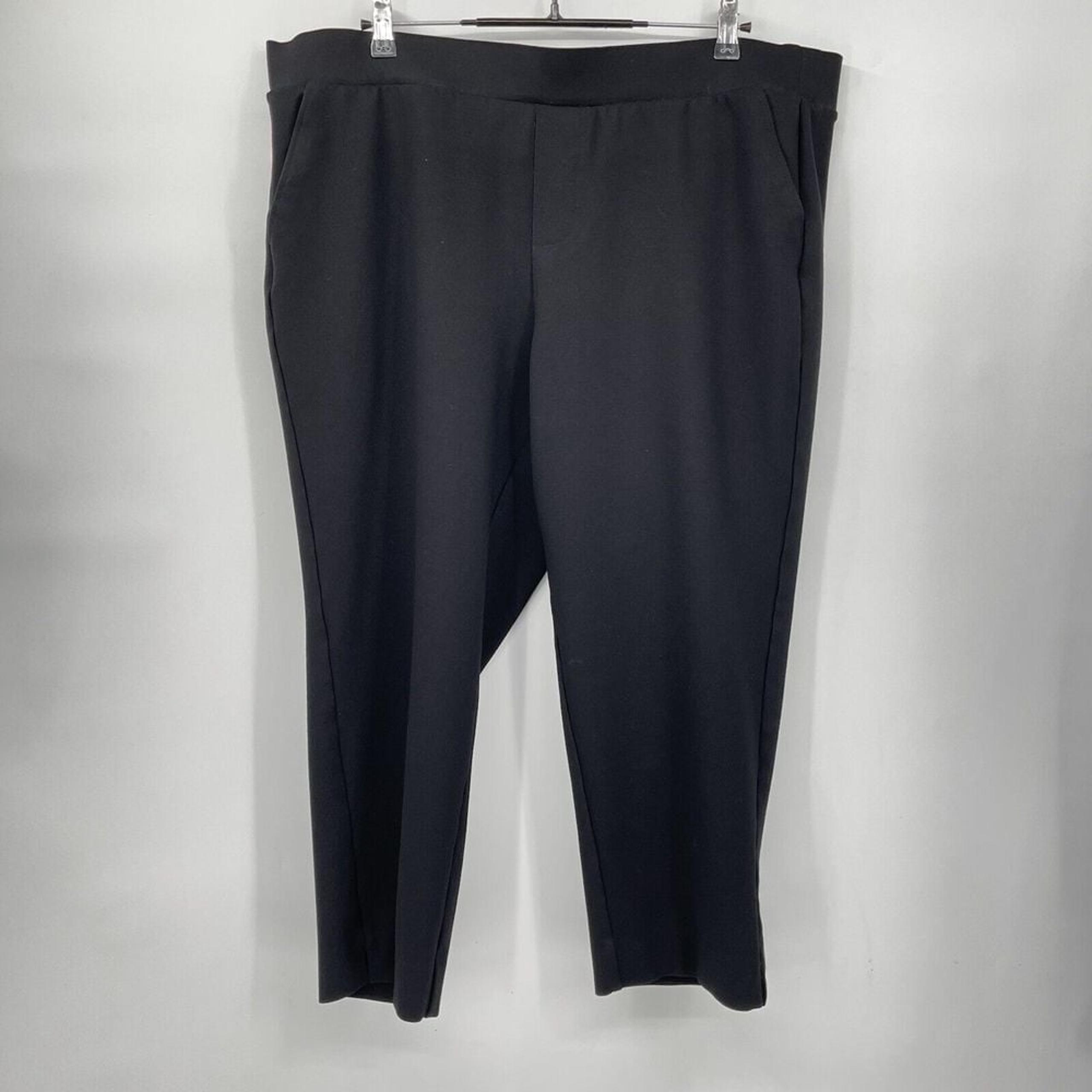 Black Pull On Cropped Pants Women's Plus Size 3R Elastic Waistband - Torrid