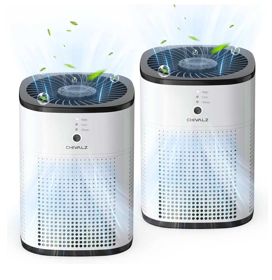 2 Pack Air Purifiers for Bedroom with True HEPA Filter for Smoke