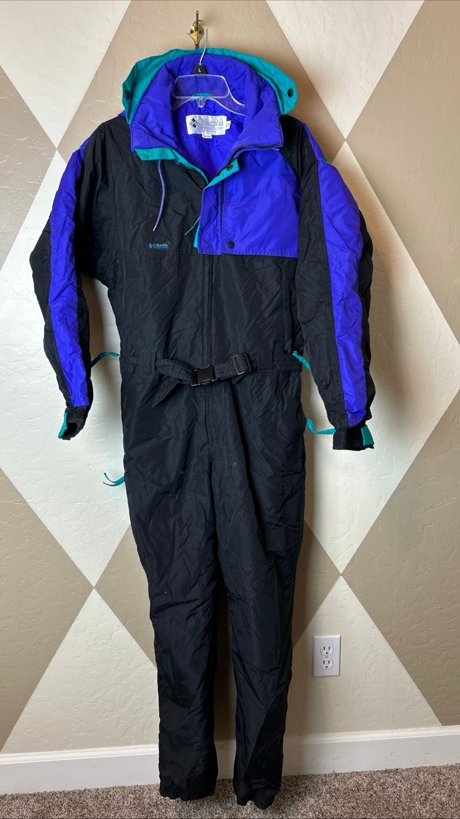 Vintage 90s Columbia Men’s M Radial Sleeve Ski Snow Suit One Piece Colorblock