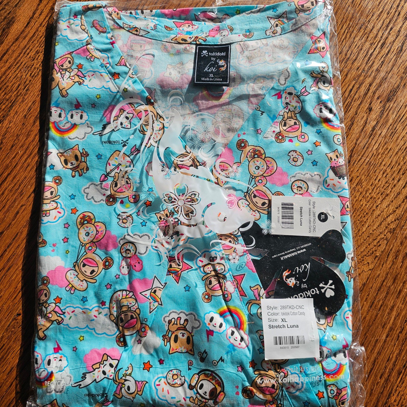 Koi medical scrub Tokidoki Cotton Candy Stretch Luna style new NIP size XL