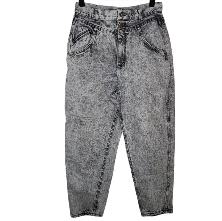 Lee Vintage Union Made Straight Leg High Rise Acid Wash Mom Denim Jeans Size 29