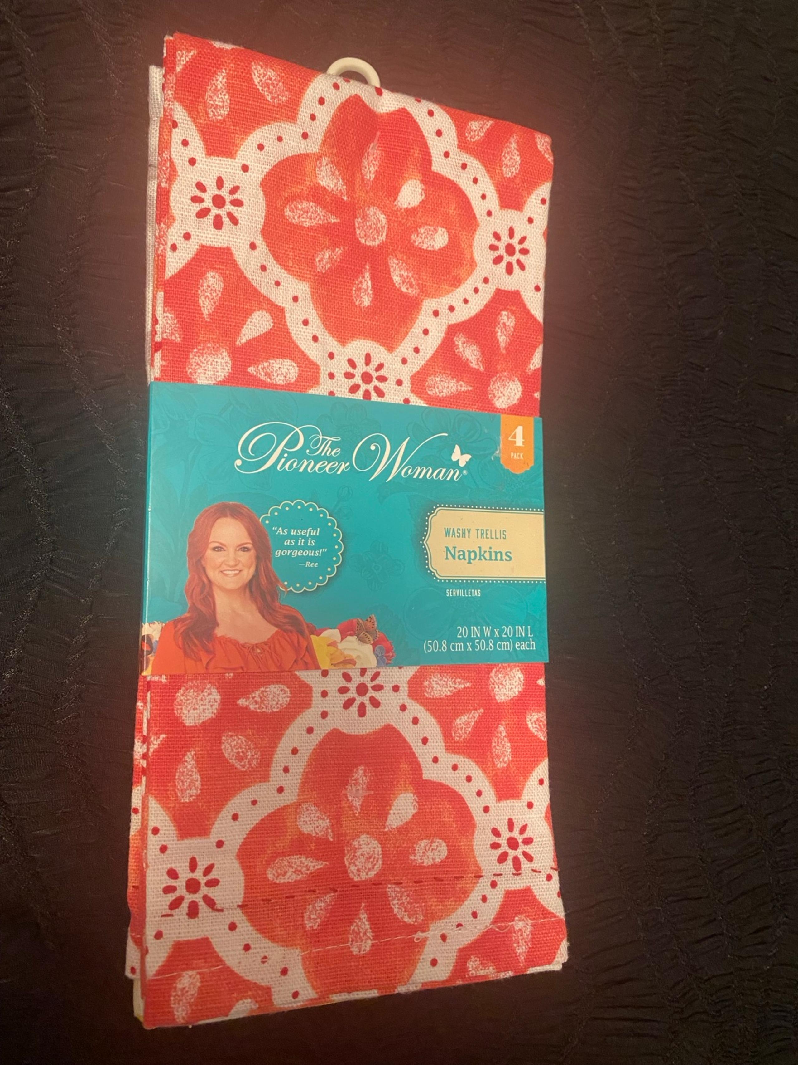 Pioneer Woman Washy Trellis Cloth Napkin 4pk 20"x20" New