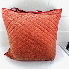 Pottery Barn Pick-Stitch Pillow Euro Sham Cover Cotton Silk Insert Down Fill