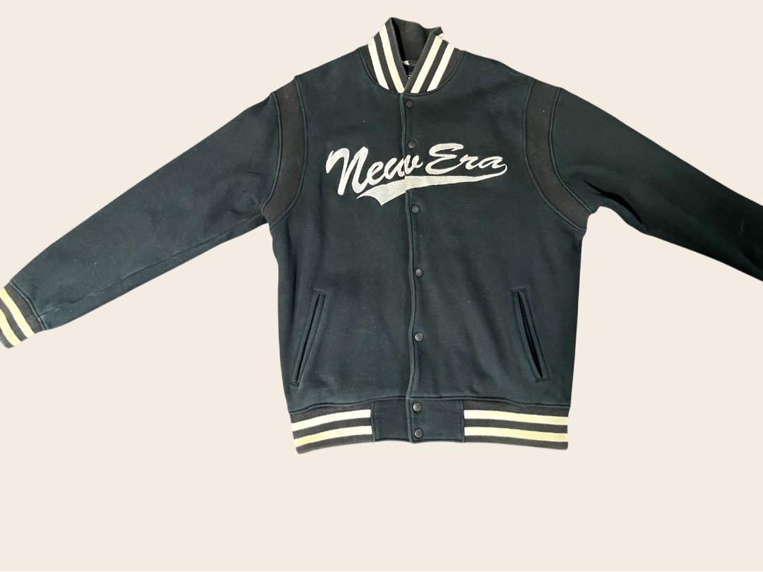 New Era Black Varsity Jacket, Size L