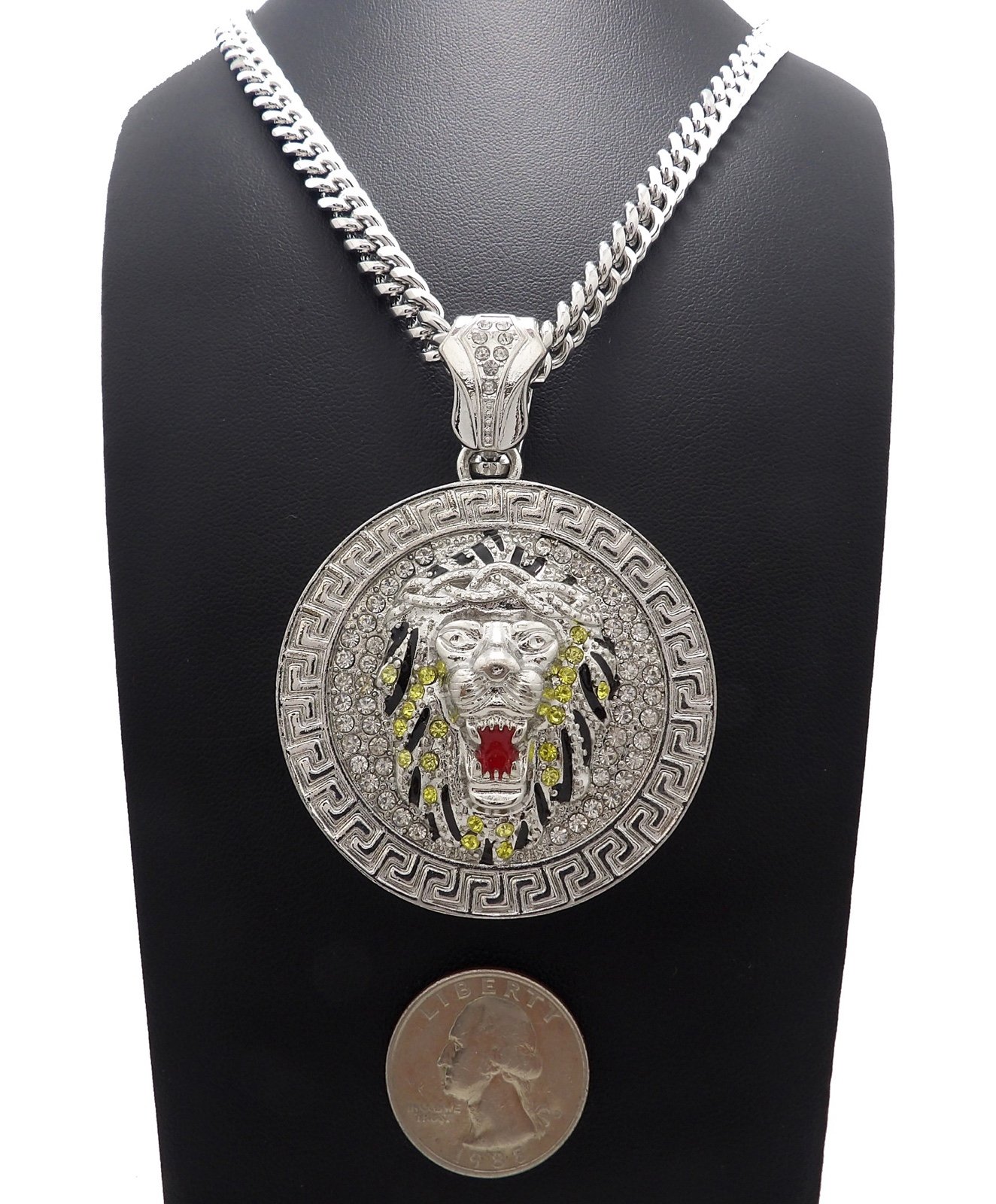 NEW ICED BLING PENDANT &6mm 24” CUBAN CHAIN