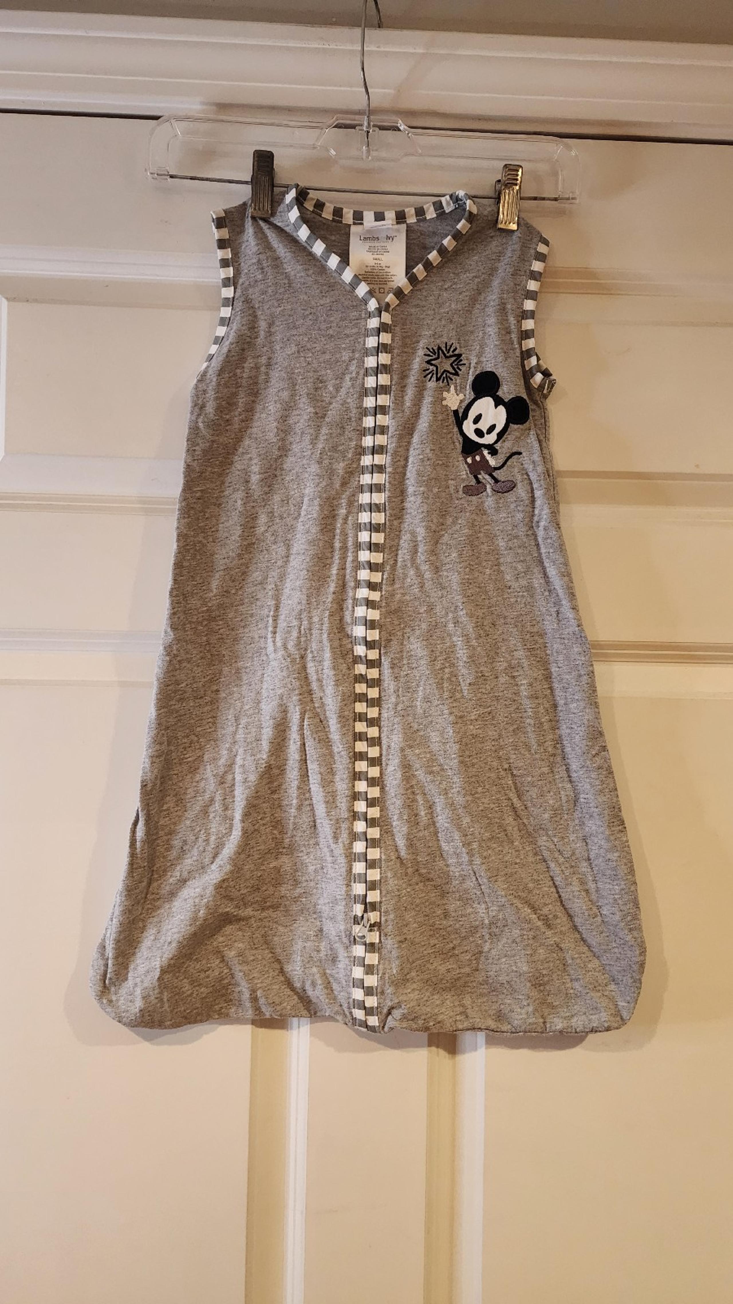 Disney Baby Mickey Mouse Gray Sleeveless Baby Sleep Sack 0-6 months
