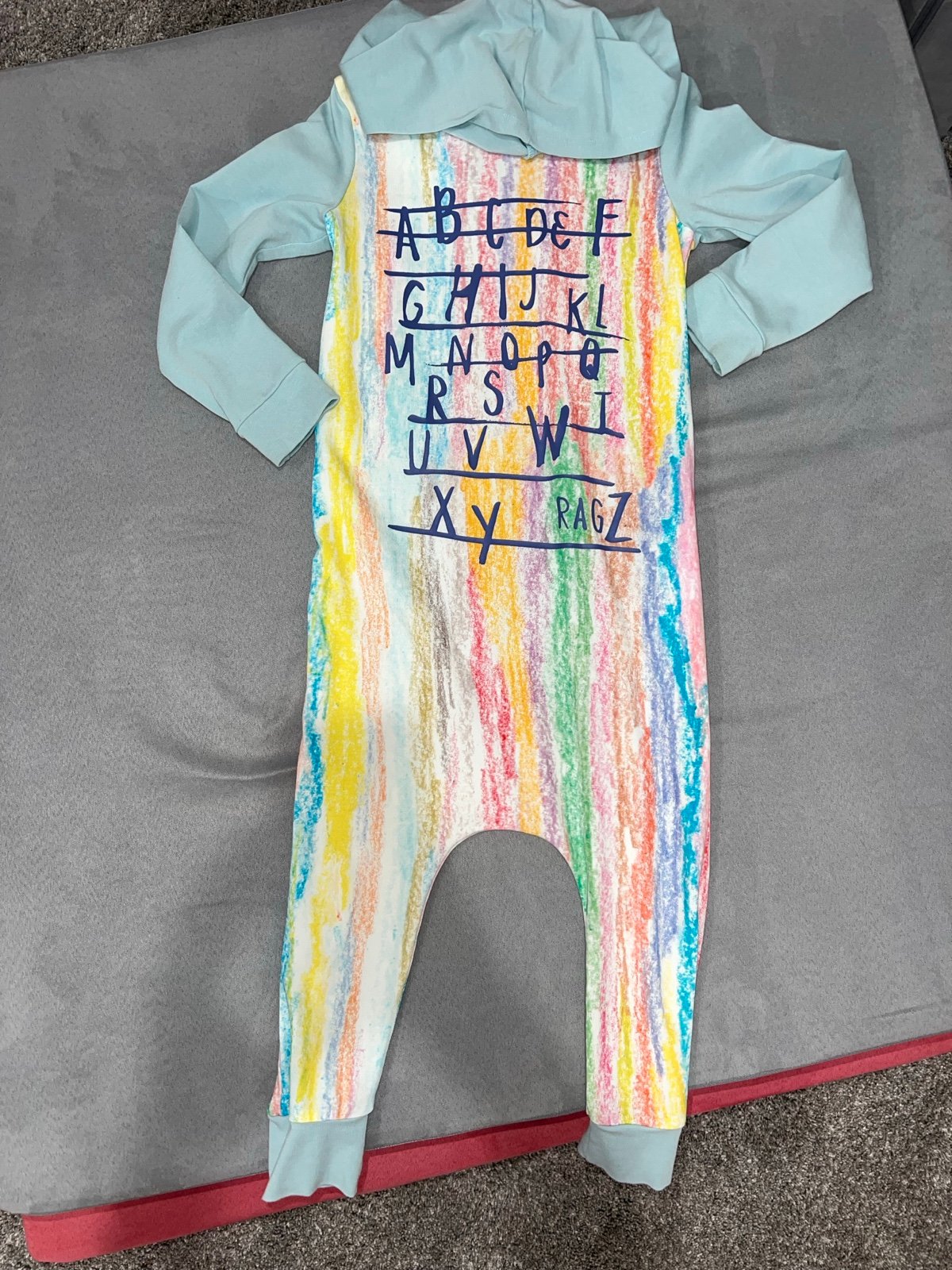 Rags to Raches ABC romper 3/4