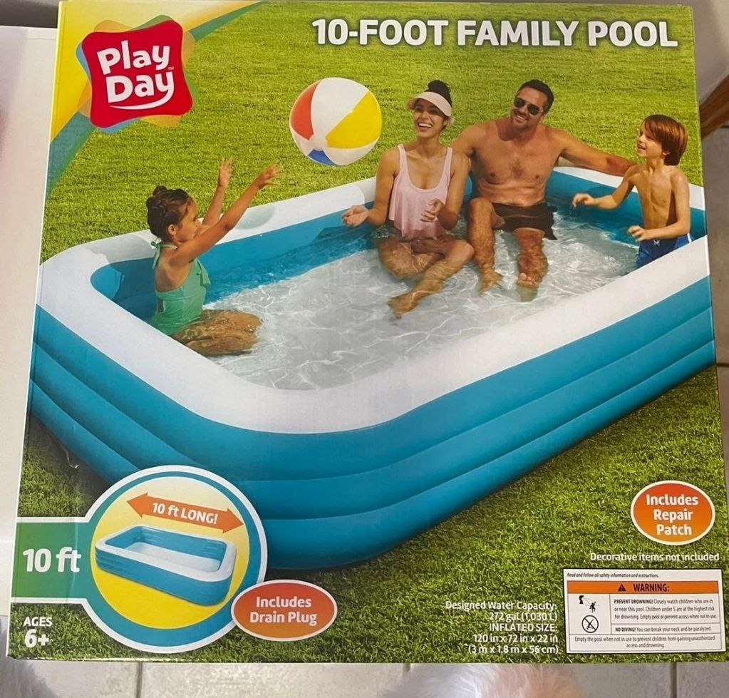 Play Day Rectangular Inflatable Pool