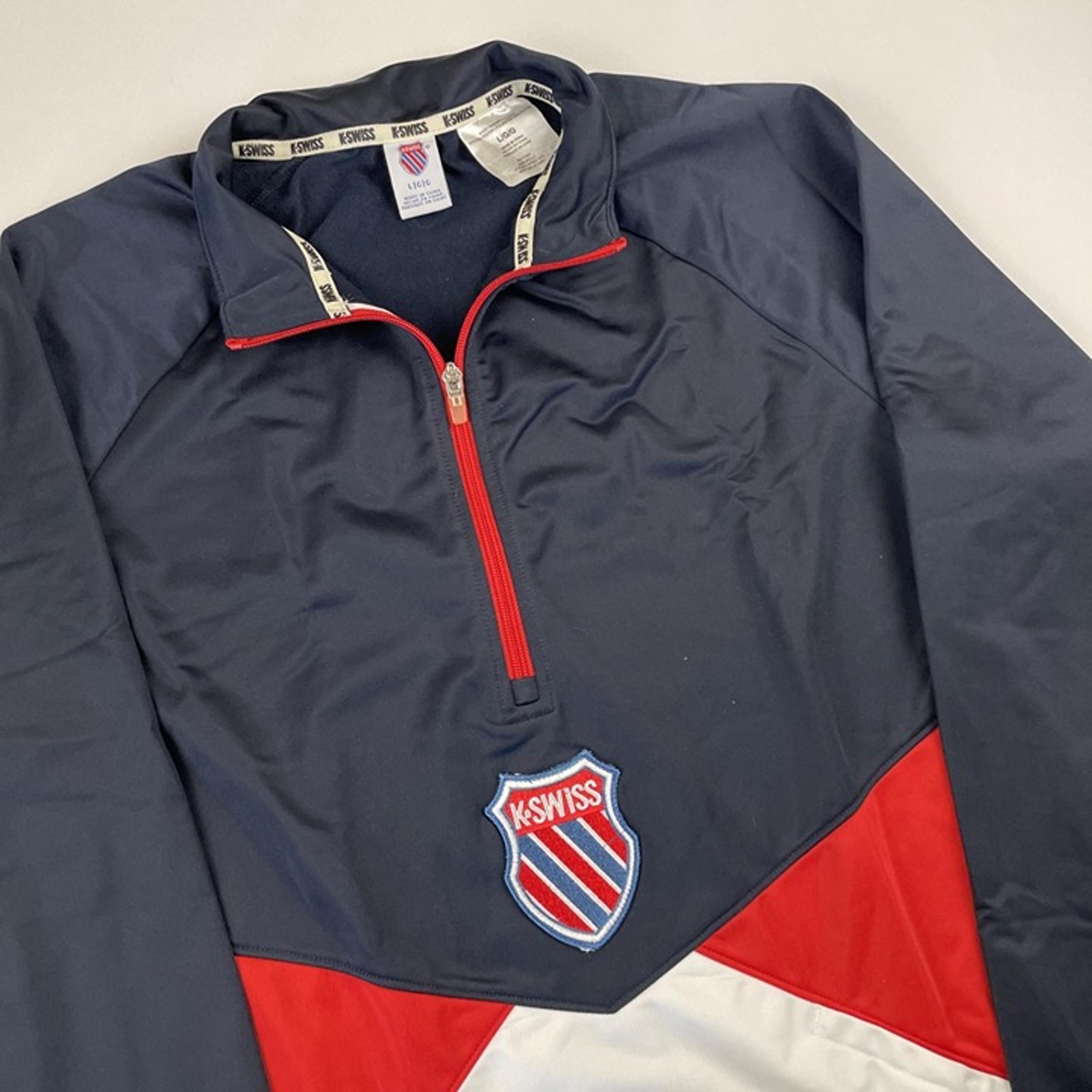 K-Swiss 1/4 Zip Pullover Track Jacket Men’s L Golf Tennis Active Polyester