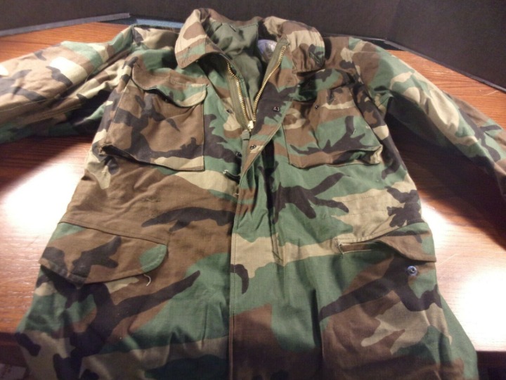 US ARMY BDU WOODLAND M-65 COMBAT FIELD JACKET THICK SMALL REGULAR