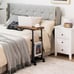 C-Shaped End Table, Height Adjustable Sofa Side Table, Rolling Coffee Table
