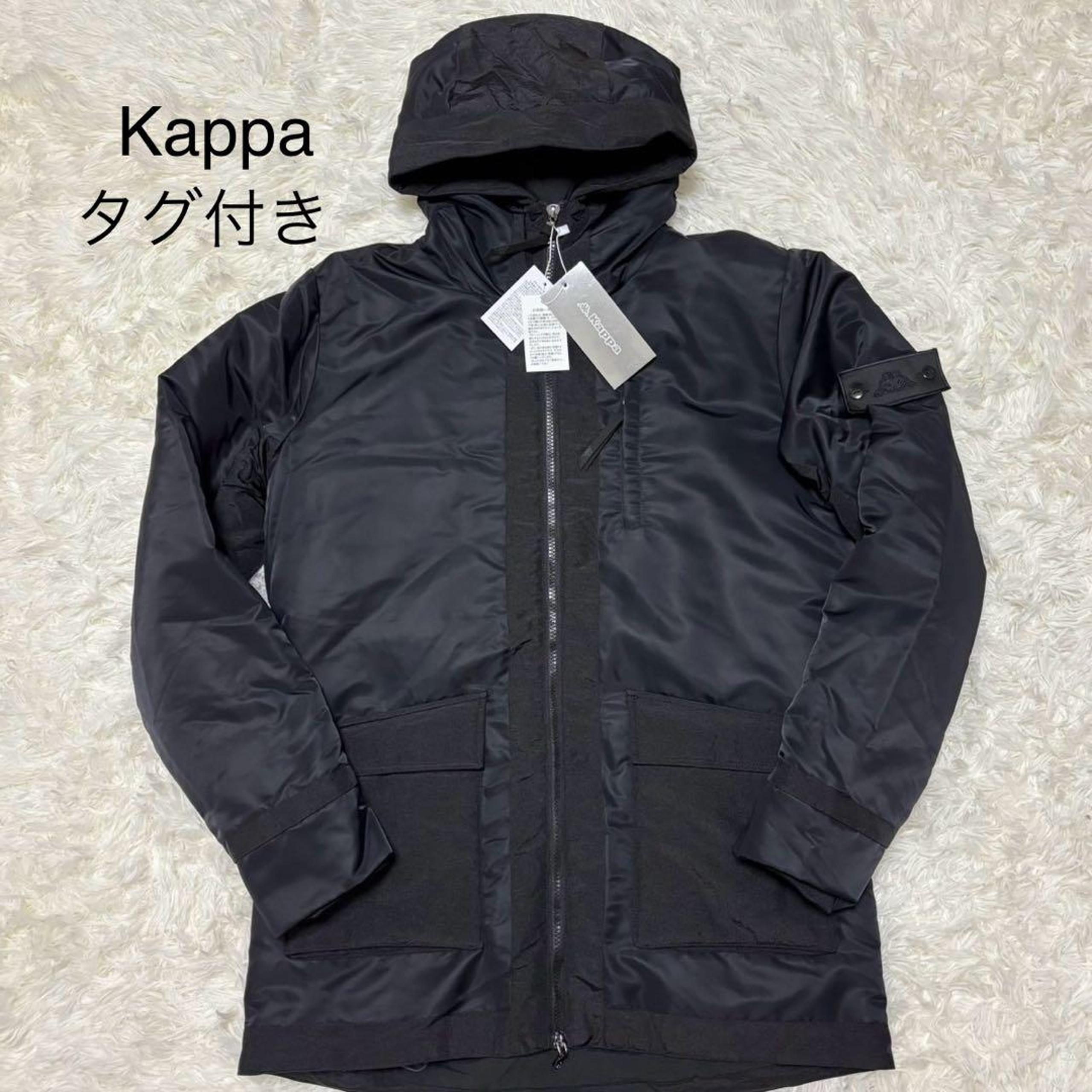 【Kappa】 [Tag Attached] Down Jacket, Long, Hooded, Black, Men's, Size M
