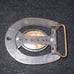 Vintage 1970’s Copper Colored Belt Buckle W/Stone Inlayed W/ Turquoise Color
