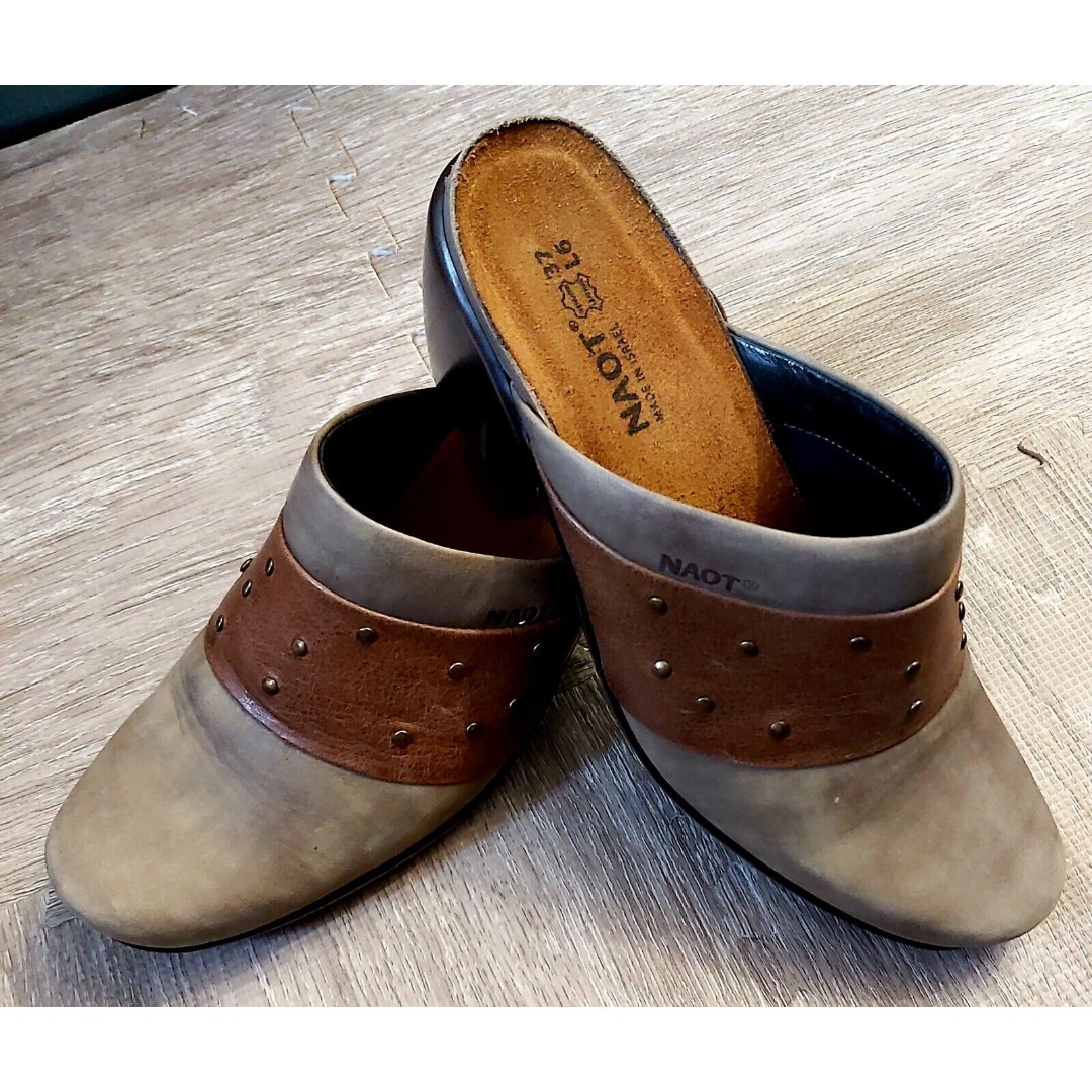 Naot Appeal Womens Studded Clogs Nubuck Size 6 Mule Leather