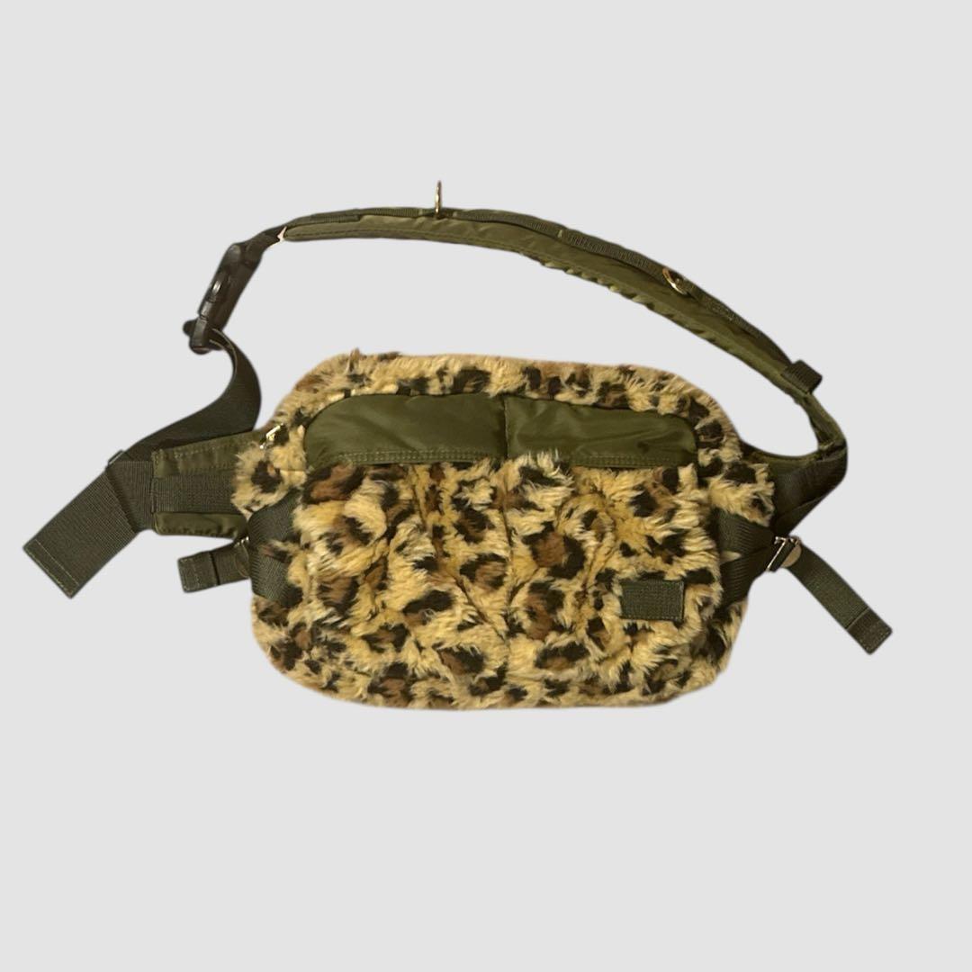 sacai Porter Leopard Faux Fur Waist Bag