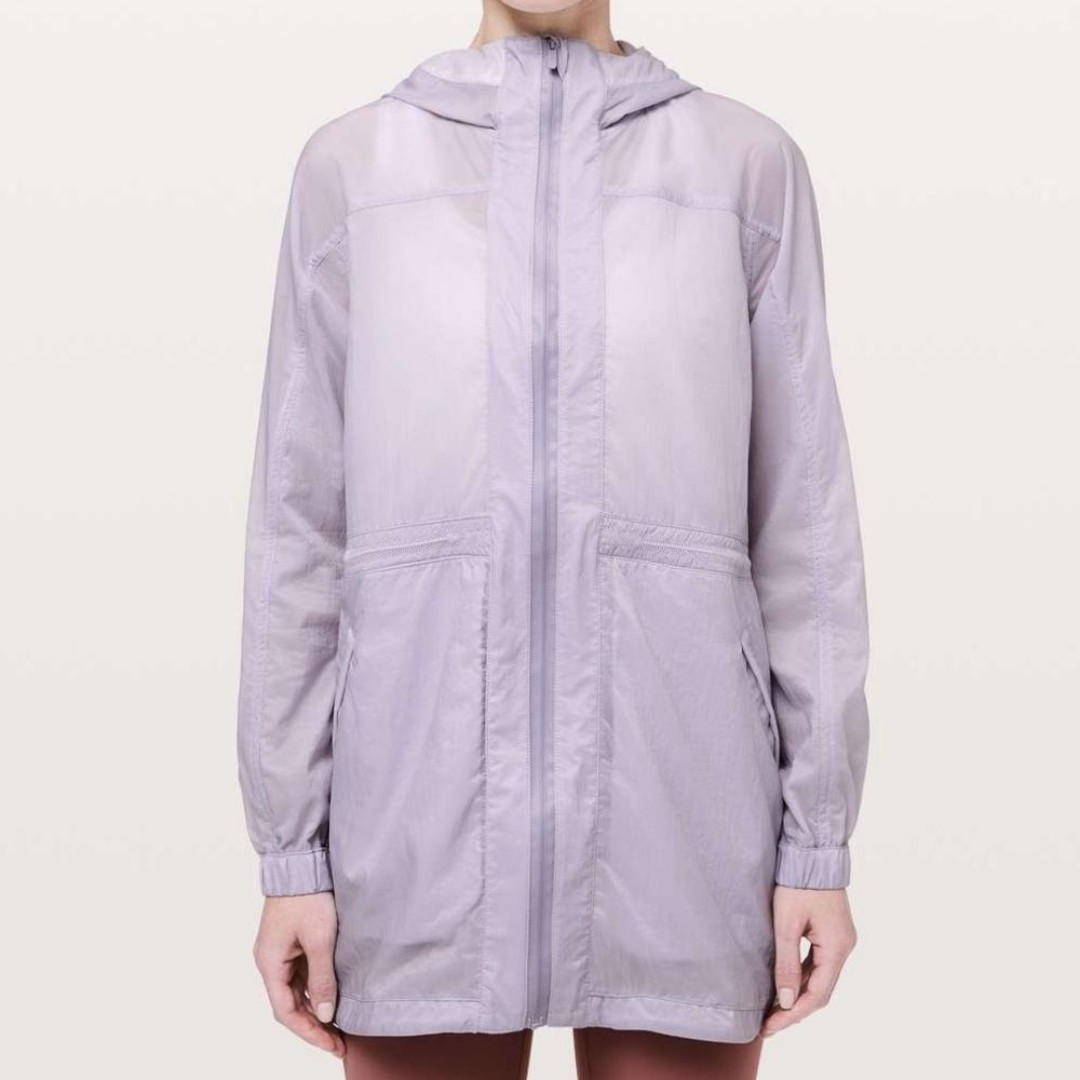 Lululemon Lightweight Full Zip Windbreaker In The Clear Size