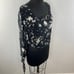 MARIA STANLEY Hamline Blouse Top Black White Cosmos Puff Sleeve Square Neck Sz L