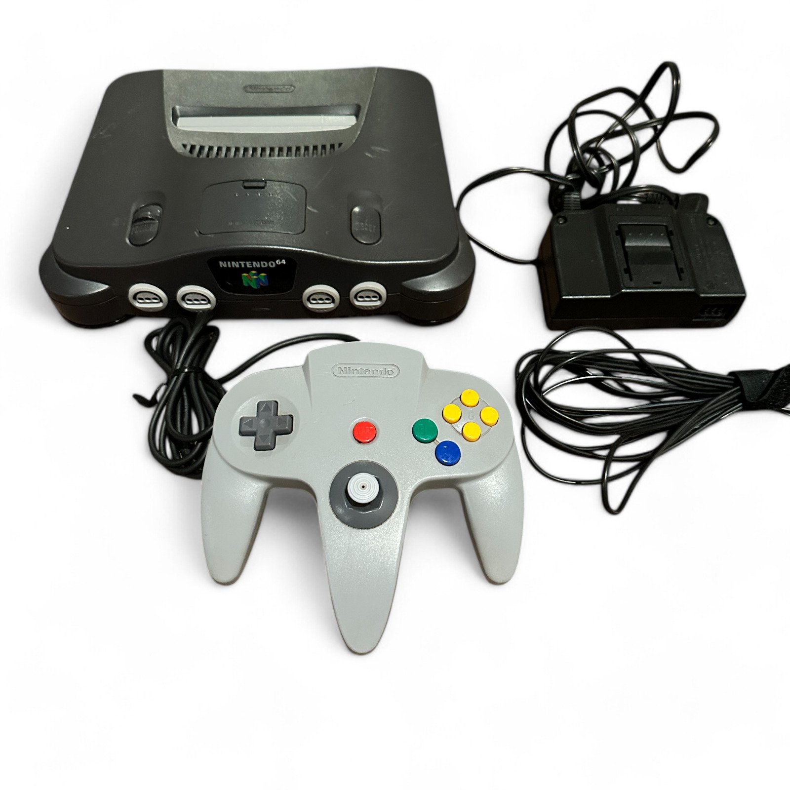 Nintendo 64 Charcoal Gray N64 Console W/ Controller & Cords Tested & Working