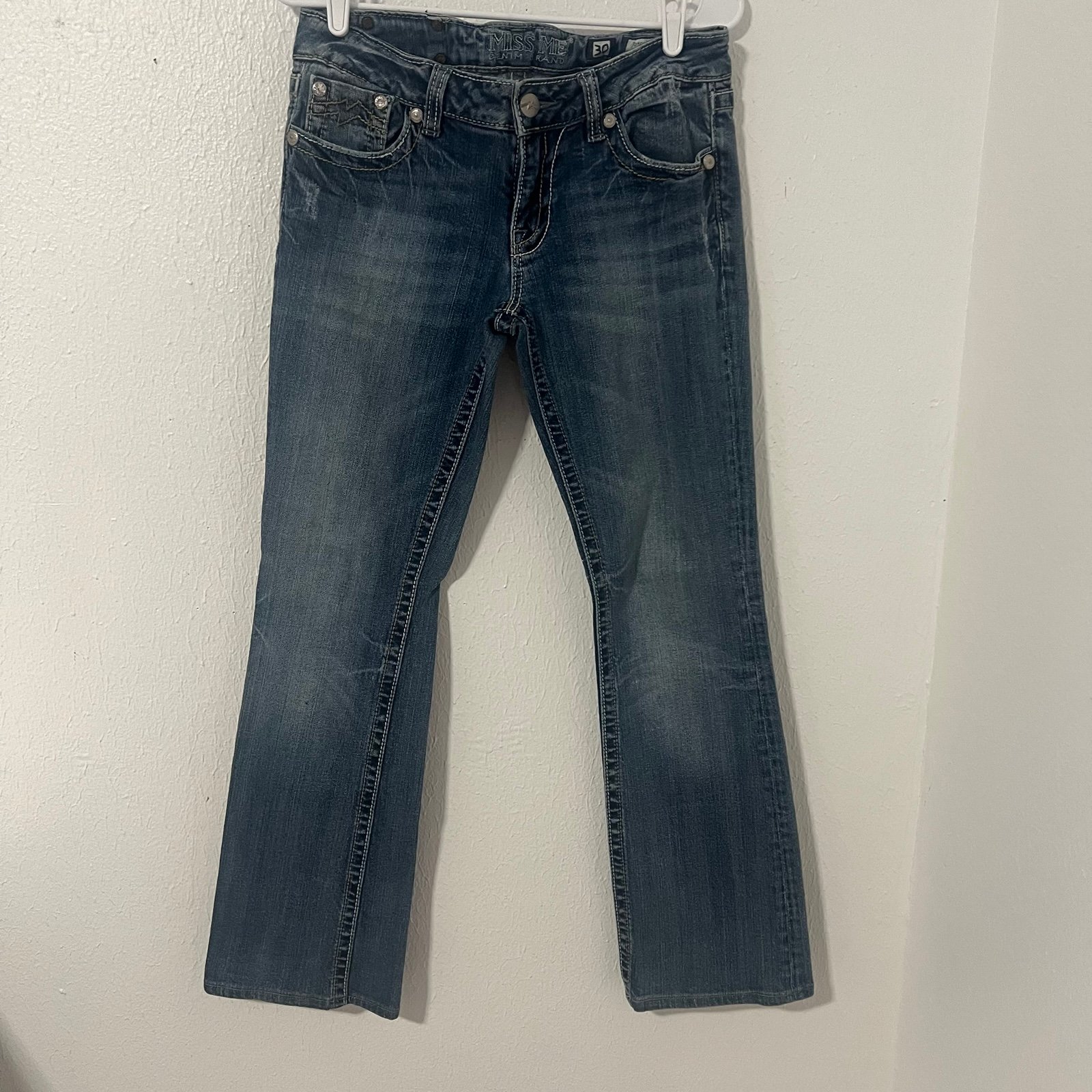 MISS ME Denim Brand Boot Size 30 Women’s Dark Wash Jeans #J01065B Western EUC