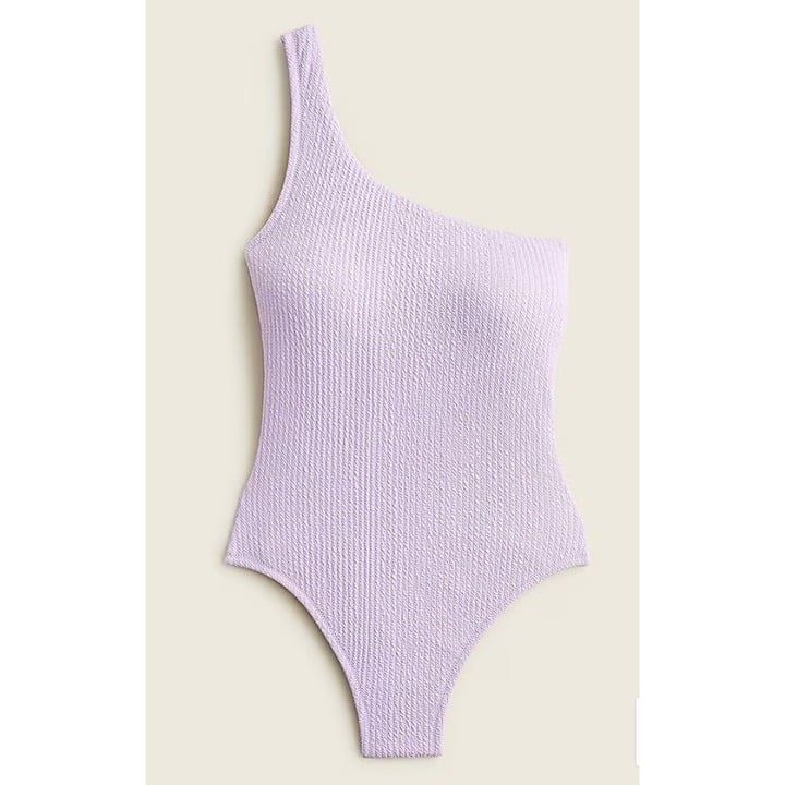 J.Crew 118 Textured One Shoulder One Piece Swimsuit Dusty Mauve Size 22 BE716