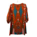 Sheridan French Womens 3/4 Balloon Sleeve Coral & Blue Above Knee Dress XS